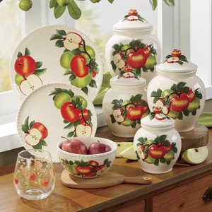 Hand-Painted Apple Canister Set, , large