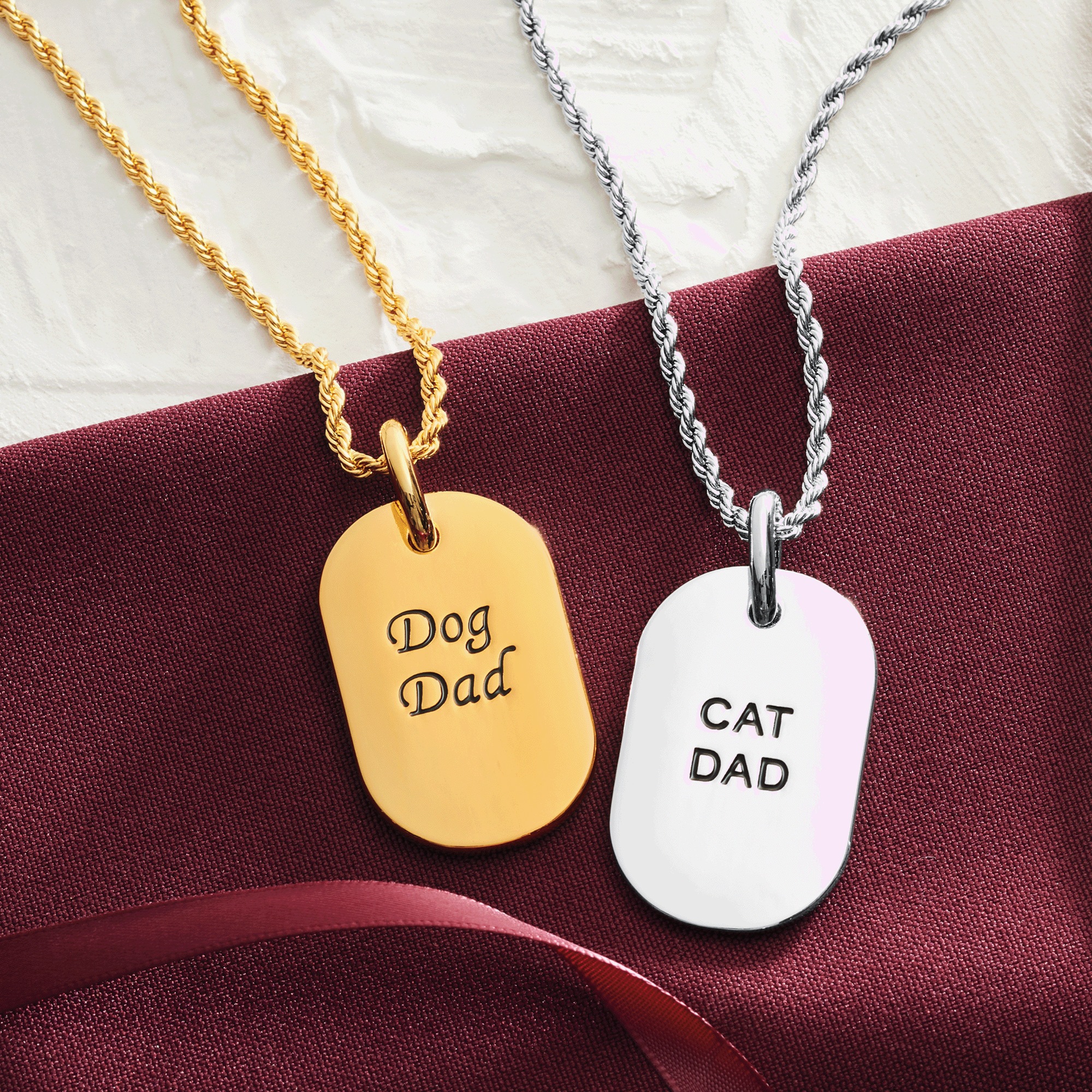 Personalized Name Pet Dad Tag Pendant, , large