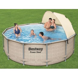 Bestway Power Steel Pool with Canopy, , large