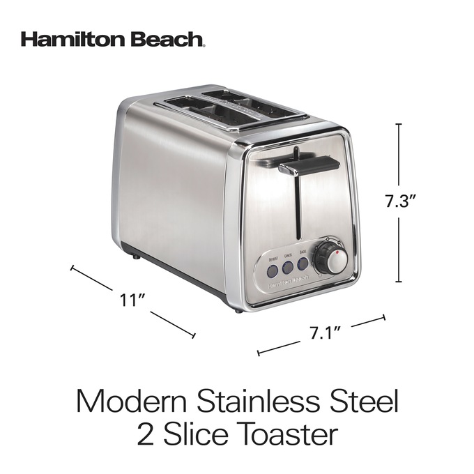 Hamilton Beach Modern Chrome 2-Slice Toaster, Stainless Steel, large
