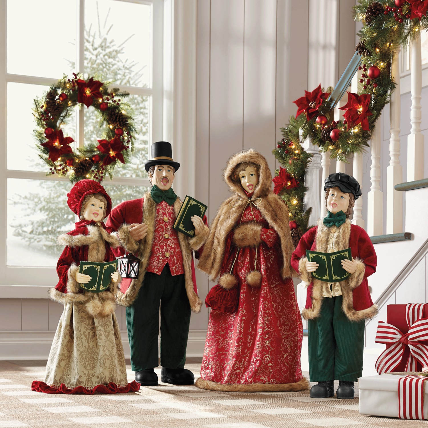 Set of 4 Musical Victorian Christmas Caroler Figures | Seventh Avenue