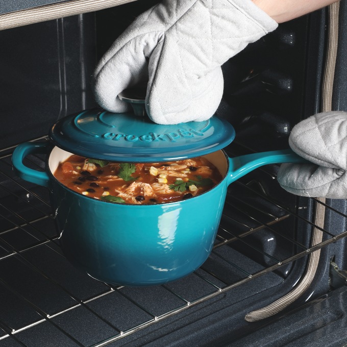 Crock Pot Artisan 3-qt. Enameled Cast Iron Saucepan with Lid, , large