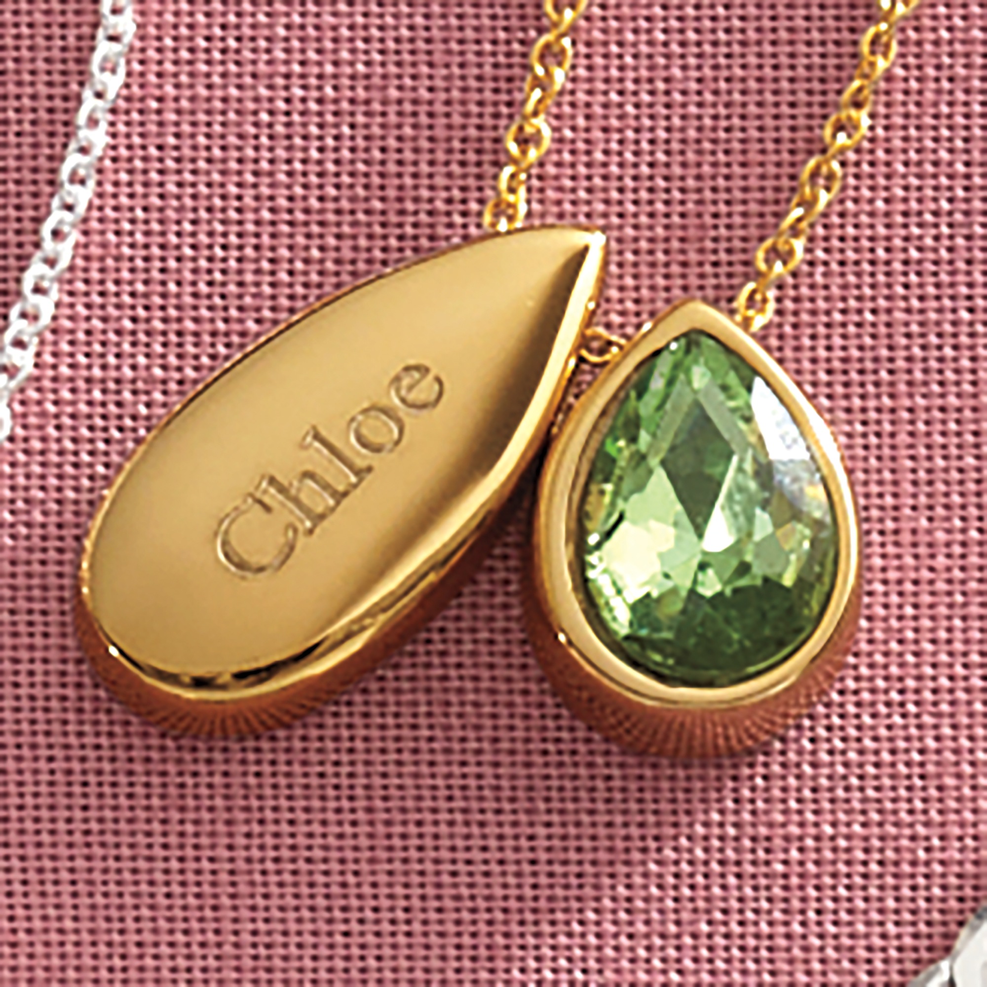 Personalized Name/Birthstone Teardrop Pendant, Gold over Sterling Silver, large