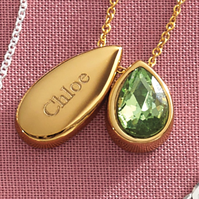 Personalized Name/Birthstone Teardrop Pendant, , large
