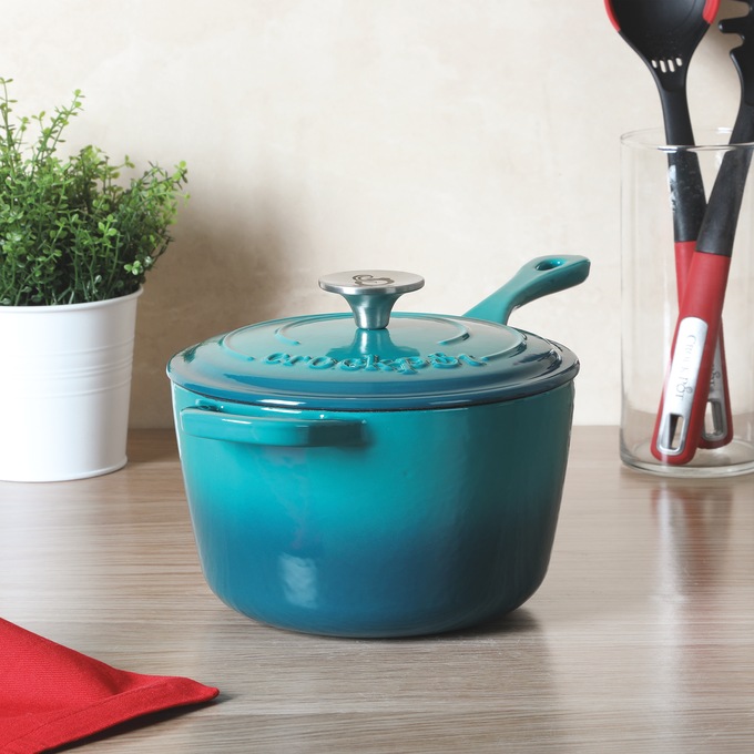 Crock Pot Artisan 3-qt. Enameled Cast Iron Saucepan with Lid, , large