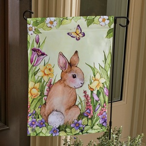 Springtime Bunny Garden Flag, , large