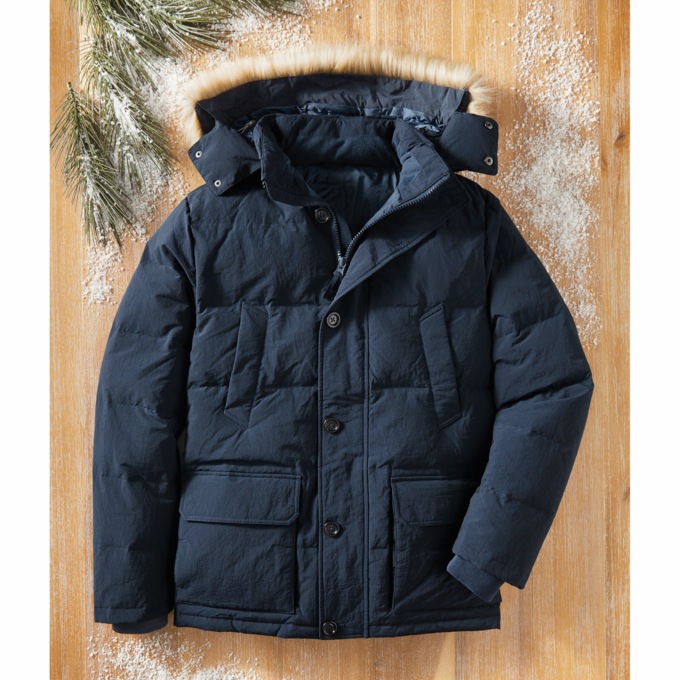 Hooded Down-Blend Jacket, , large