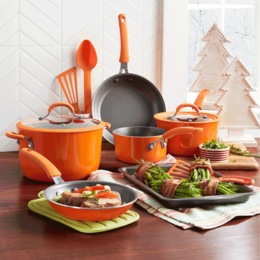 Rachael Ray Cook &amp; Create 11-Piece Aluminum Cookware Set, , large