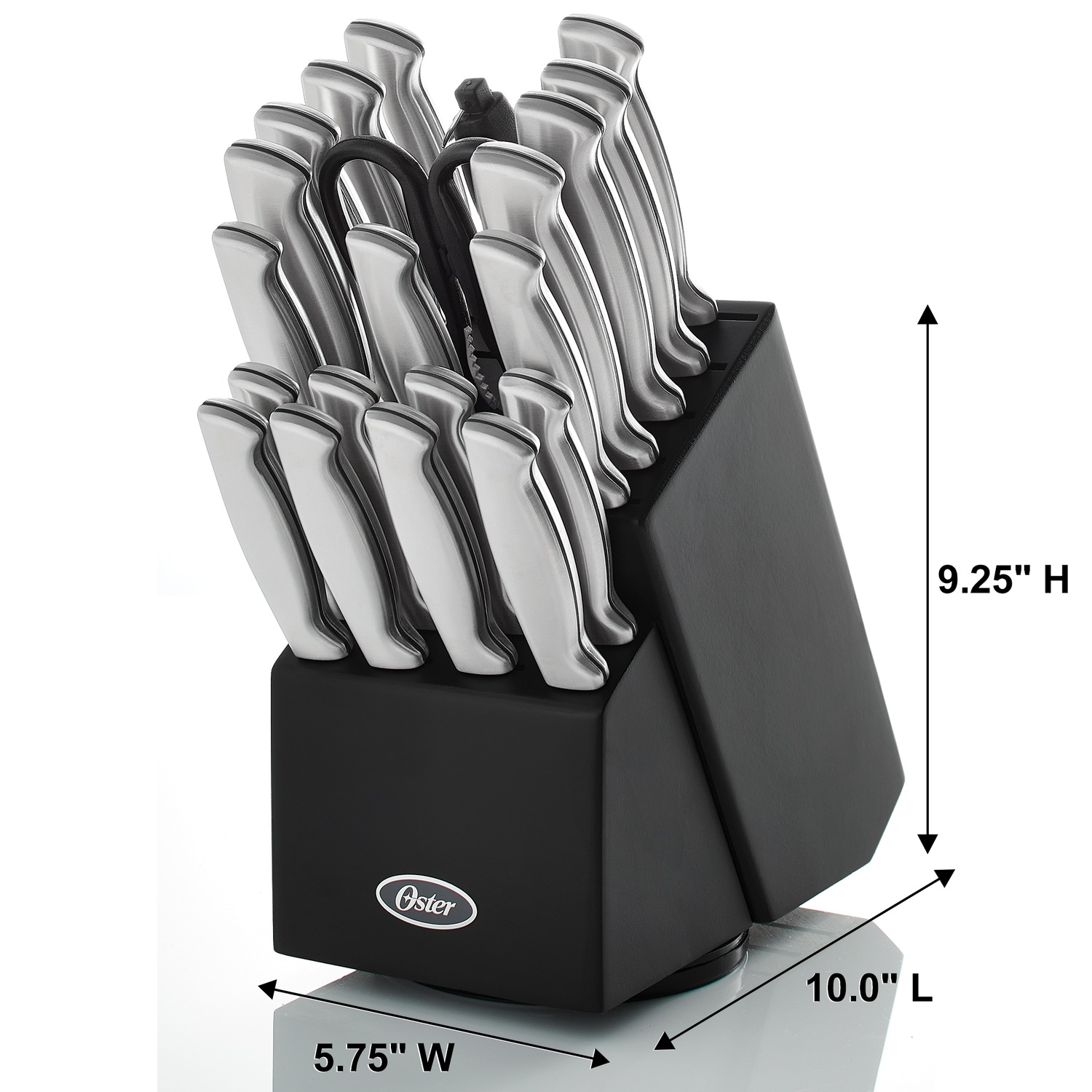 Oster 22-Piece Baldwyn Knife Block Set with Stainless Steel