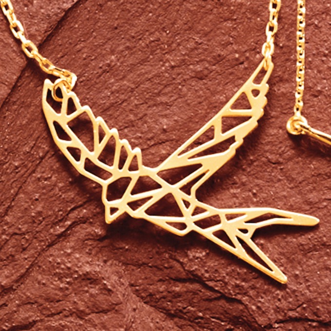 10K Gold Bird Pendant, , large