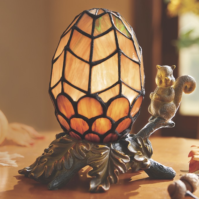 Stained Glass Squirrel Lamp | Seventh Avenue