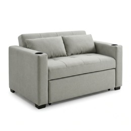 Convertible Loveseat with USB and Cupholders, , large