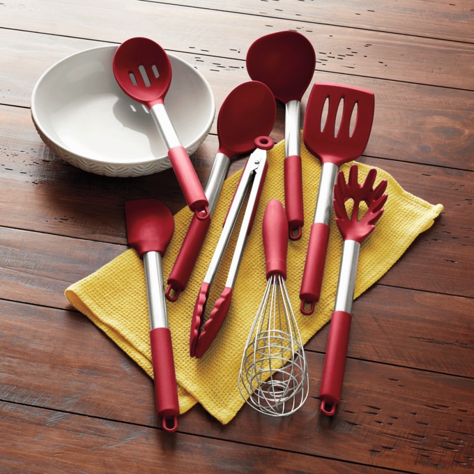 8-Piece Kitchen Tool Set, Red, large