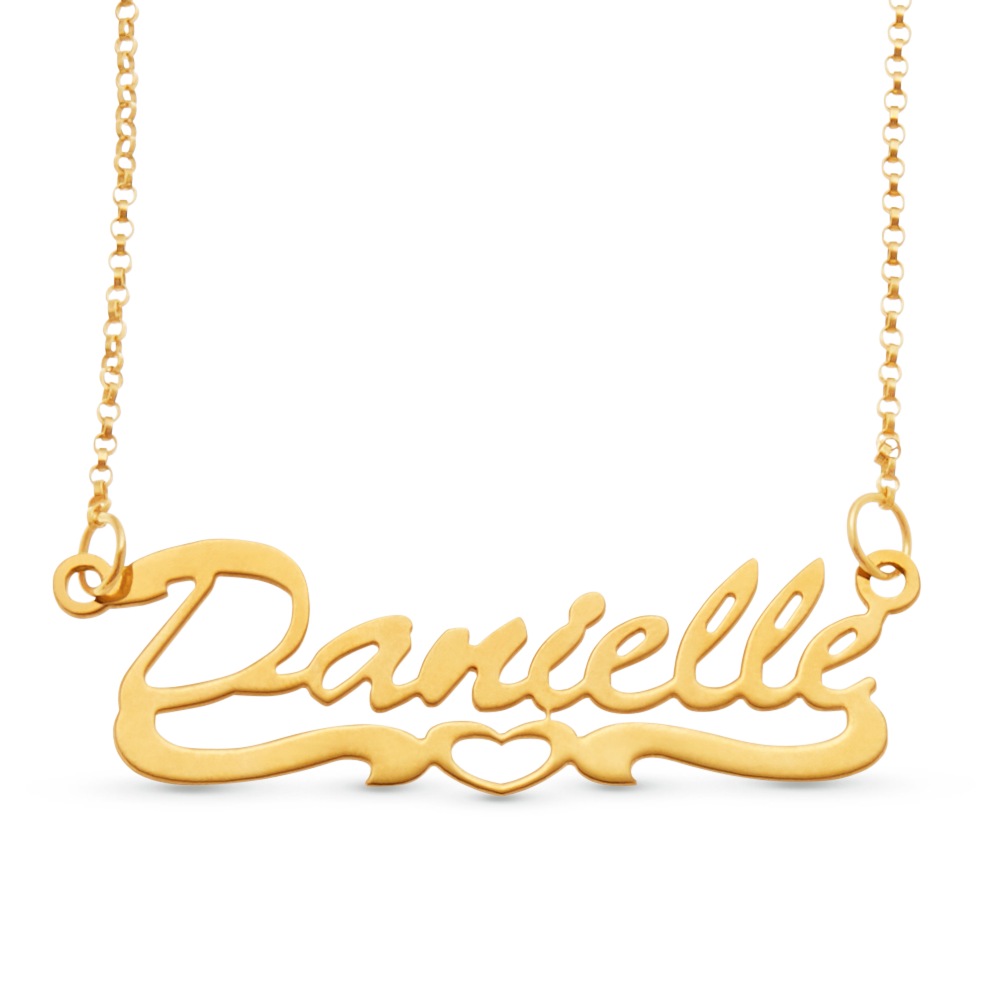 Name Open-Heart Script Necklace, , large