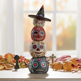 Jim Shore D&amp;iacute;a De Los Muertos Stacked Pumpkins Figurine, , large