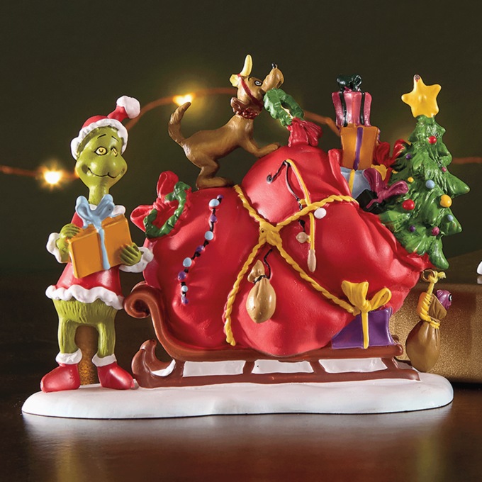 Grinch with Max and Sleigh Fig, , large