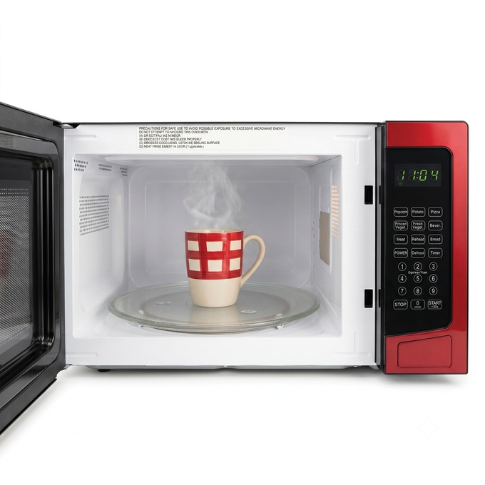 Montgomery Ward 1.1 cu. ft. Microwave Oven, Red, large