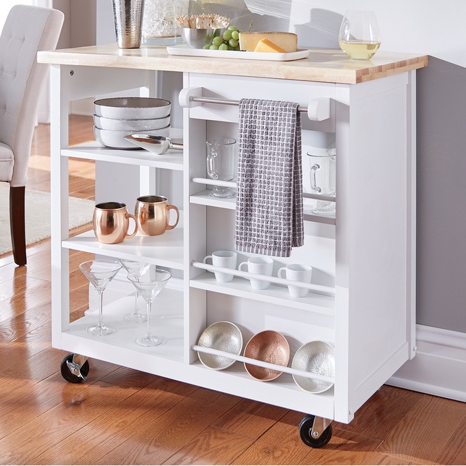 Kitchen Cart, White, large