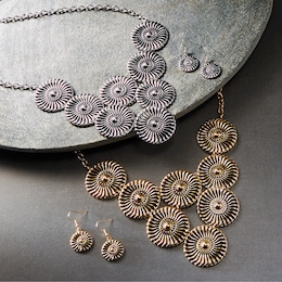 Sunburst Bib Necklace &amp; Earring Set, , large