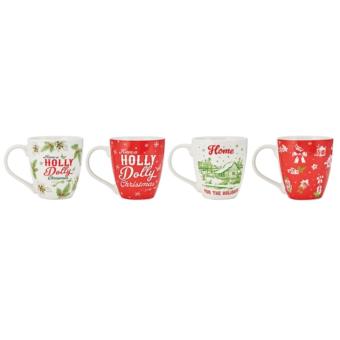 Dolly Parton Holiday Toile Set of 4 Mugs, , large