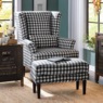 Plaid Chair with Ottoman, , large