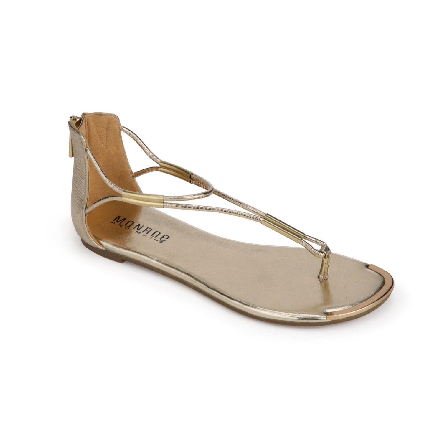 Golden TStrap Sandal by Monroe and Main Seventh Avenue