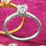 14K Gold Lab-Created Diamond Round Solitaire Ring, , large