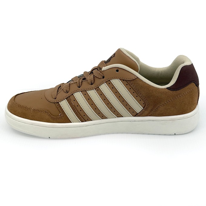 K-Swiss Men's Court Palisades Shoe, Indian Tan Snow White Cr&egrave;me Brulee Soft Silt, large