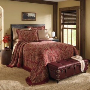 Jewel Paisley Woven Bedspread, , large