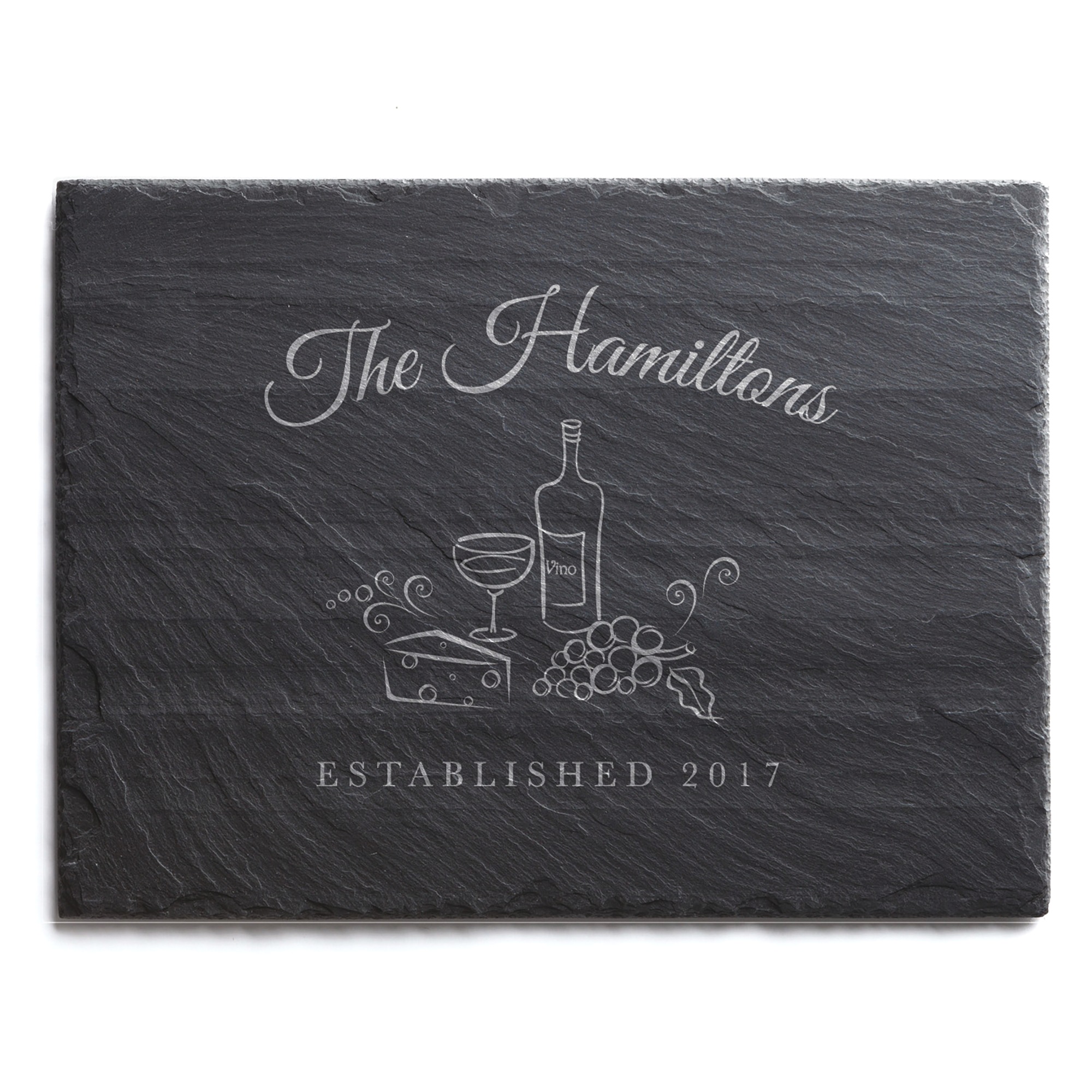 Wine & Cheese Personalized Slate Cheese Board, , large