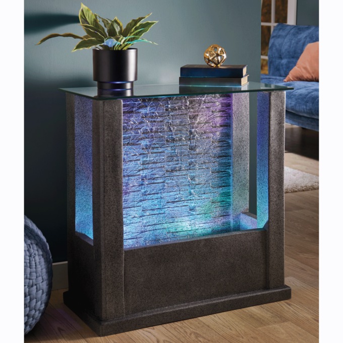 Faux-Stone Fountain Table, , large