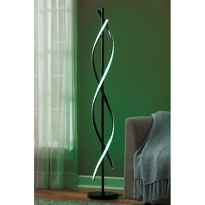LED Twist Floor Lamp, Black, large