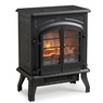1500W Electric Fireplace Stove Heater with Remote & Realistic Flame Effect, Black, large