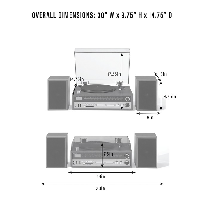 Crosley Turntable Shelf System, , large