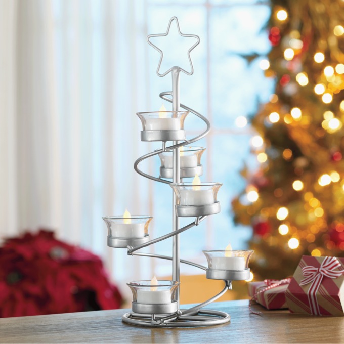Star Spiral Tree Votive Holder, , large