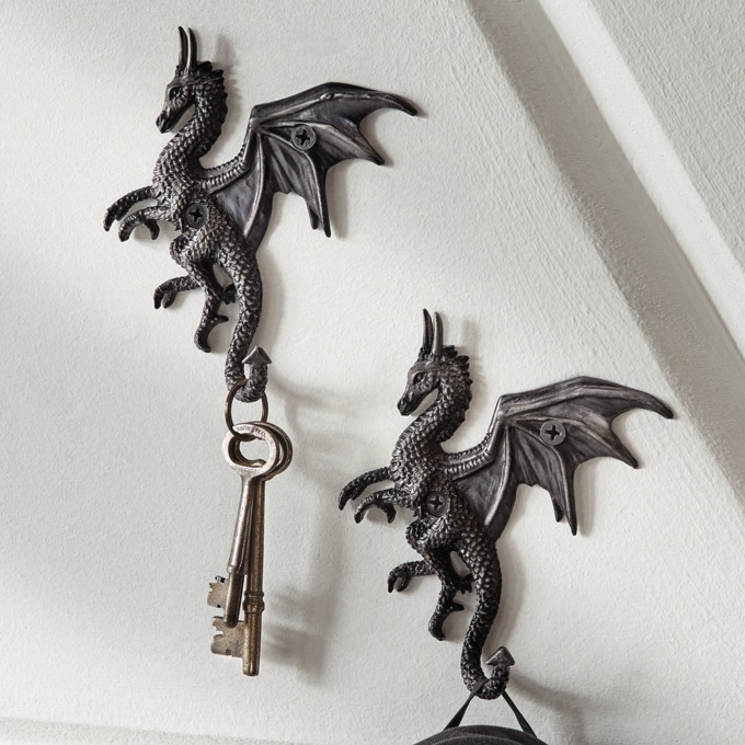Set of 2 Dragon Wall Hooks, , large