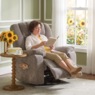 Shell Tufted Swivel Rocking Recliner, , large