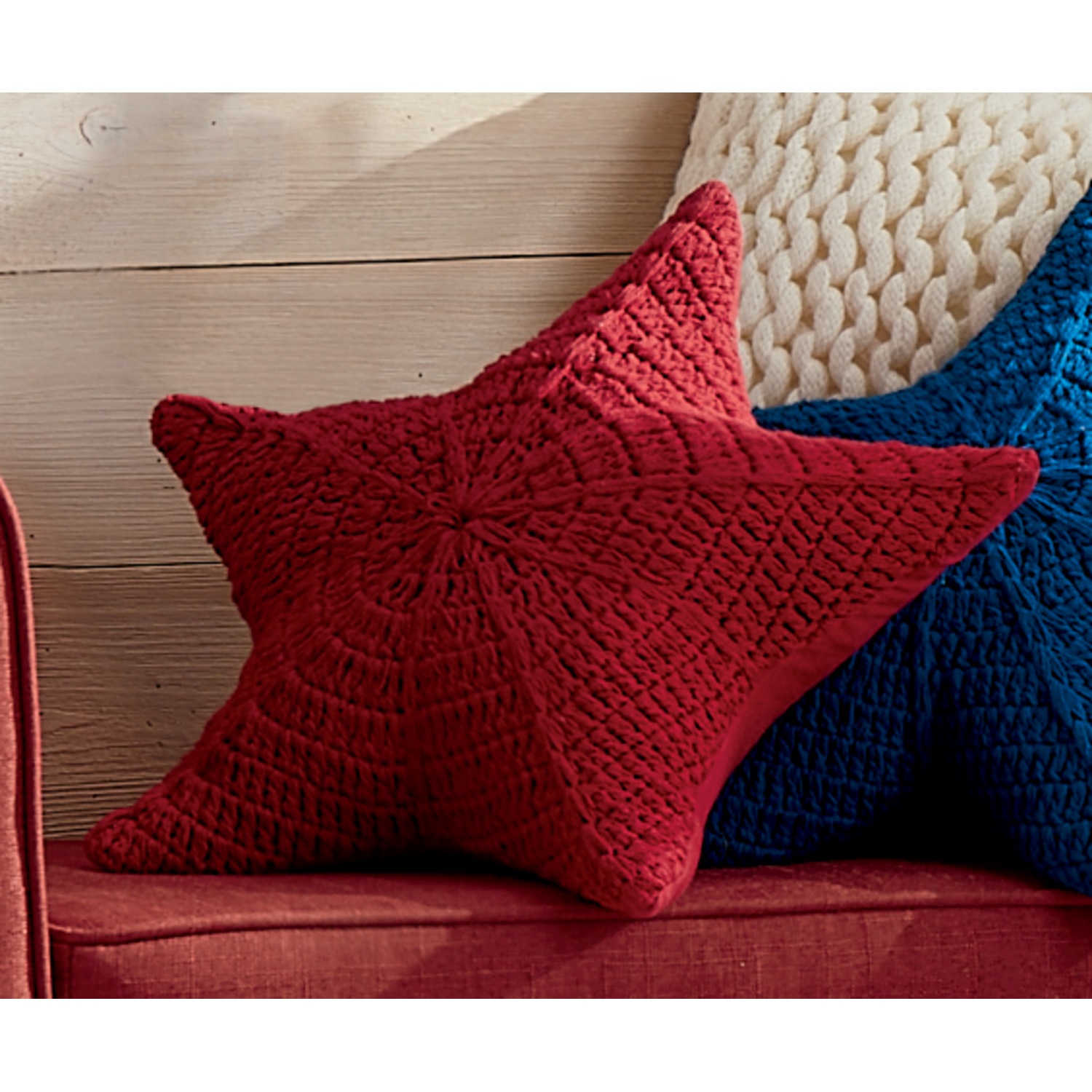 Crochet Star Pillow Seventh Avenue
