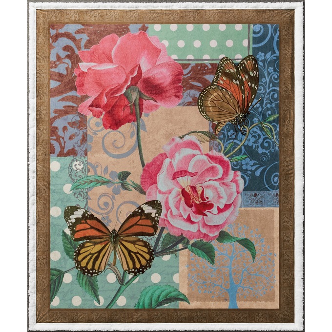 Butterfly Scroll Novelty Sherpa Throw, , large