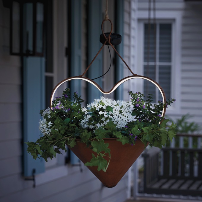 Heart Shaped Solar Plant Pot, , large