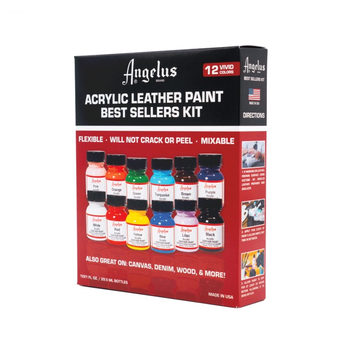 Angelus Acrylic Leather Paint Best Sellers Kit, , large