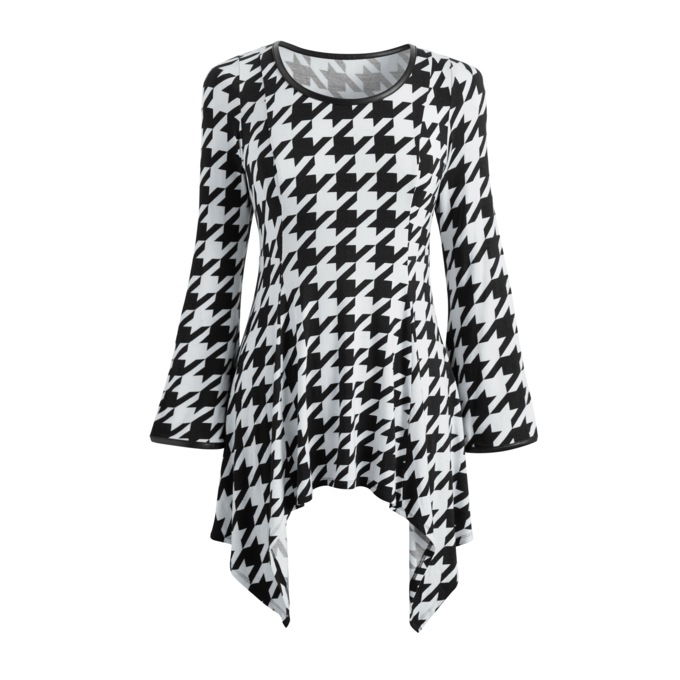 Luna Sharkbite Tunic, Black White, large