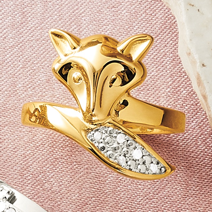 Diamond Fox Ring, , large