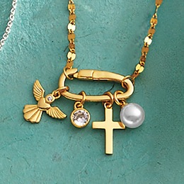 Angel/Cross Charm Pendant, , large