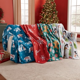 Holiday Novelty Fleece Throw, , large