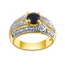 Gem & Diamond-Accented Two-Tone Ring, , large
