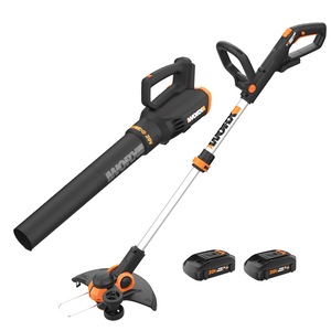Worx Power Share 20V GT 3.0 Trimmer &amp; Turbine Blower (Batteries &amp; Charger Included), , large