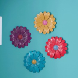Set of 4 Brights Wall Flowers, , large