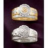 Diamond Round Cross Bridal Set, , large
