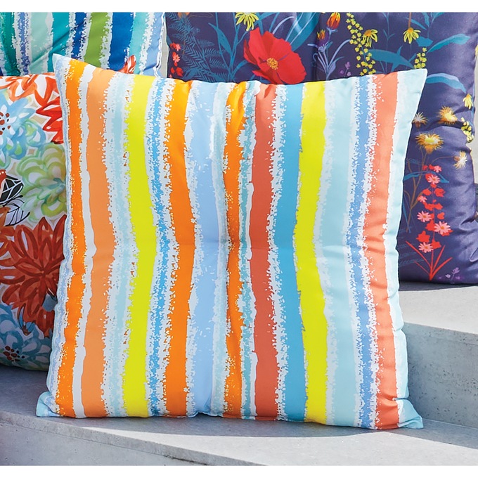 Set of 2 Pillows, Pool Party Stripe, large
